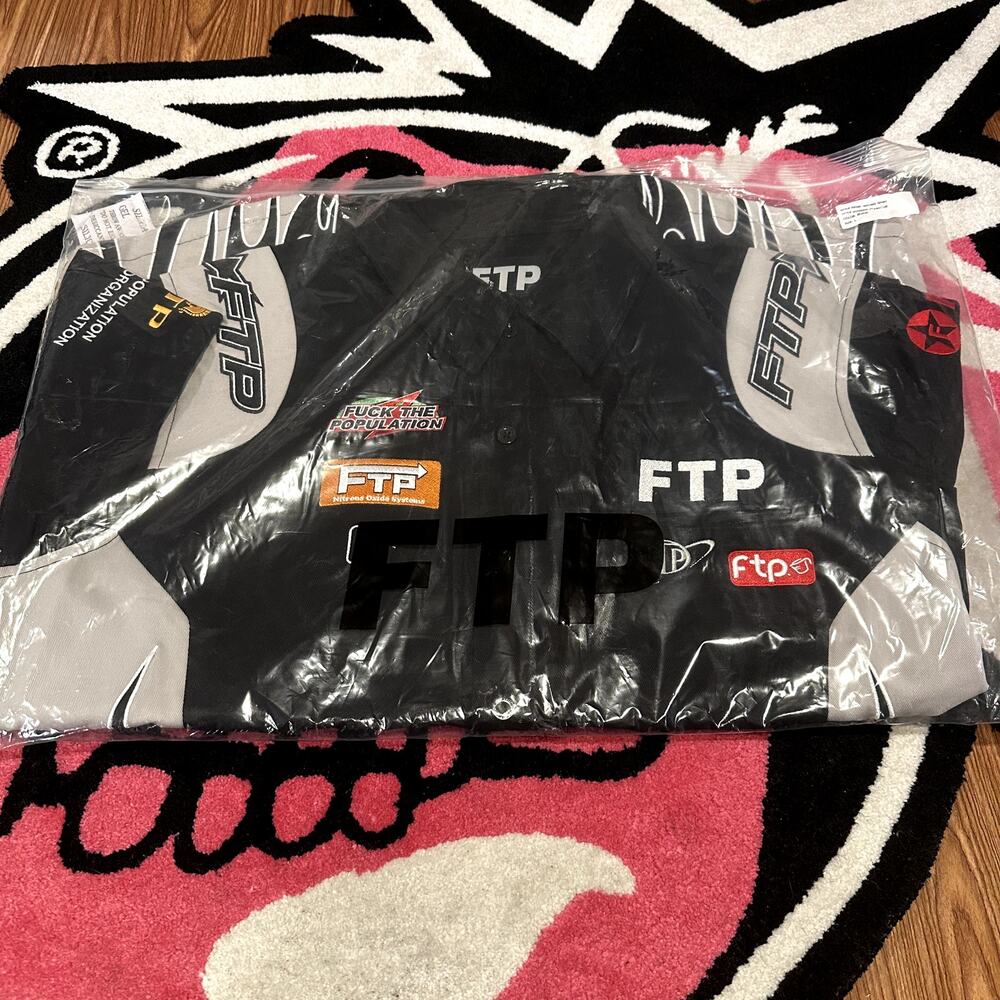 FTP Raceway Button Up Shirt – Black – Large – Brand New